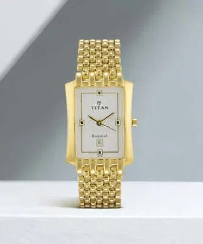 Pre-owned Titan Regalia Analog White Dial Men's Watch-nl1927ym04