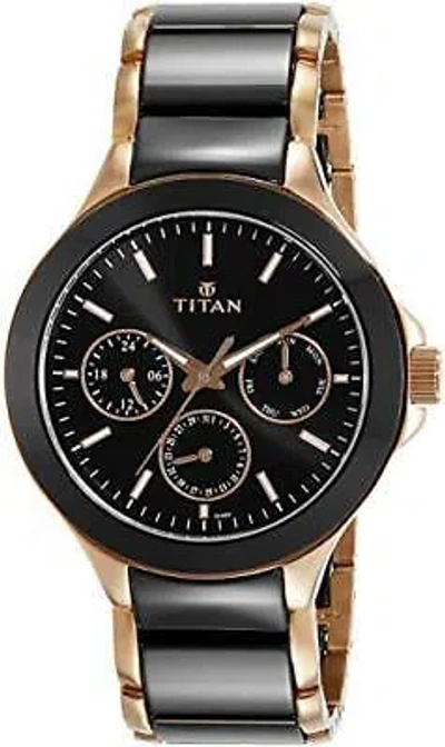 Pre-owned Titan Regalia Ceramics Analog Black Dial Men's Watch-nl90089kd02