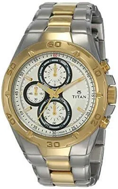 Pre-owned Titan Regalia Chronograph Silver Dial Men's Watch-nn9308bm01/np9308bm01