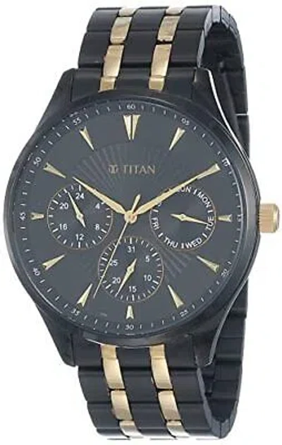 Pre-owned Titan Regalia Opulent Analog Black Dial Men's Watch-90127km01