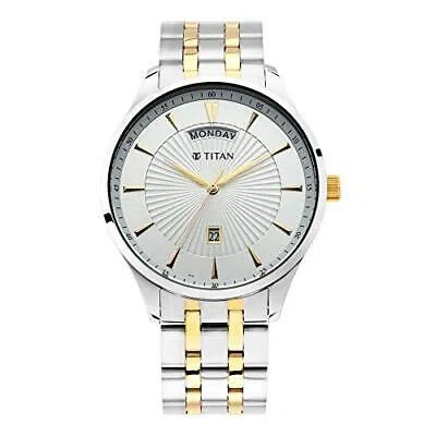 Pre-owned Titan Regalia Opulent Analog White Dial Men's Watch-90127bm01