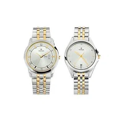 Pre-owned Titan Wedding Bandhan Analog Silver Dial Unisex's Watch-nm17742565bm01 / Nl17742