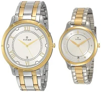 Pre-owned Titan Wedding Bandhan Analog Silver Dial Unisex's Watch-nm17752481bm01 / Nl17752