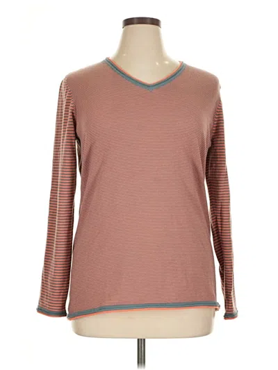 Pre-owned Title Nine 3/4 Sleeve T-shirt In Brown