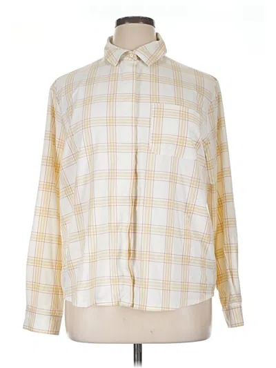 Pre-owned Title Nine Long Sleeve Blouse In White