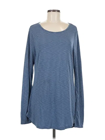 Pre-owned Title Nine Long Sleeve Top Blue Boatneck Tops