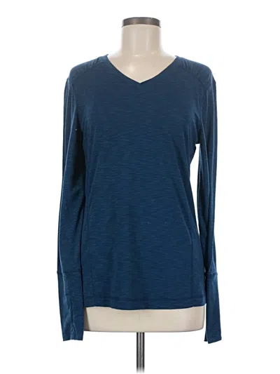 Pre-owned Title Nine Long Sleeve Top Blue V-neck Tops