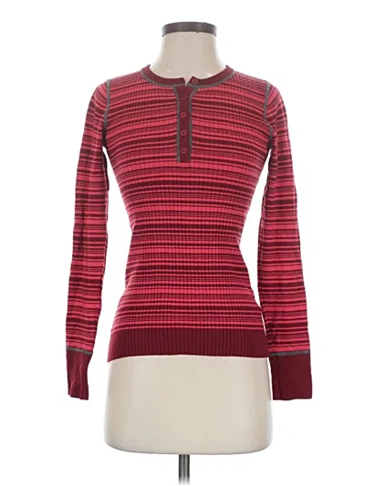 Pre-owned Title Nine Long Sleeve Top Burgundy Turtleneck Tops