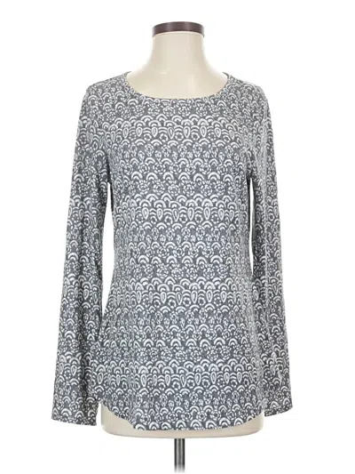 Pre-owned Title Nine Long Sleeve Top Gray Boatneck Tops