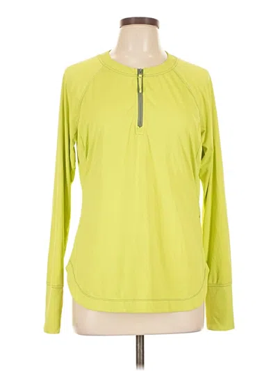 Pre-owned Title Nine Long Sleeve Top Green Keyhole Neckline Tops