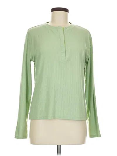 Pre-owned Title Nine Long Sleeve Top Green Keyhole Neckline Tops
