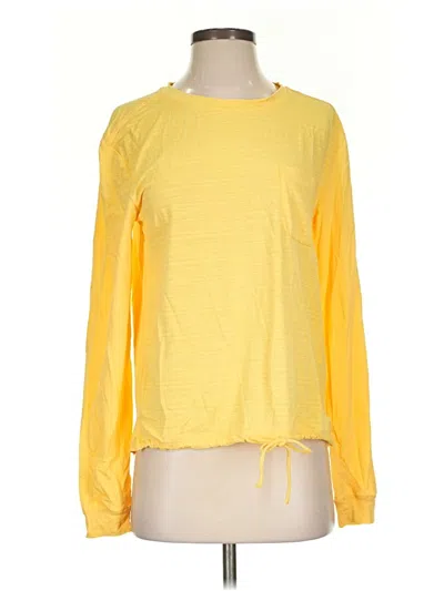 Pre-owned Title Nine Long Sleeve Top Yellow Crew Neck Tops