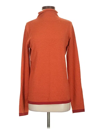 Pre-owned Title Nine Long Sleeve Turtleneck In Orange