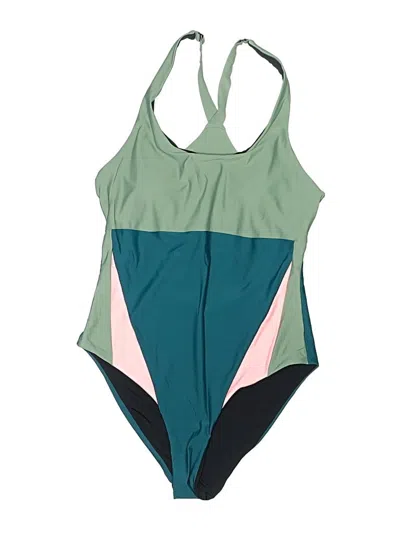 Pre-owned Title Nine One Piece Swimsuit In Green