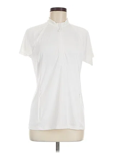 Pre-owned Title Nine Short Sleeve Blouse In White
