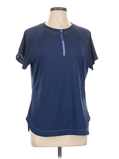 Pre-owned Title Nine Short Sleeve Top Blue Crew Neck Tops