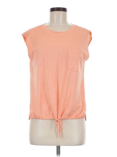 Pre-owned Title Nine Short Sleeve Top Orange Keyhole Neckline Tops