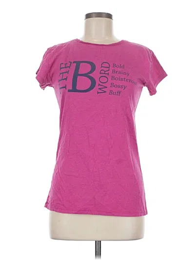 Pre-owned Title Nine Short Sleeve Top Pink Crew Neck Tops