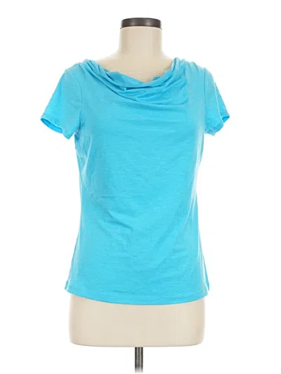Pre-owned Title Nine Short Sleeve Top Teal Cowl Neck Tops