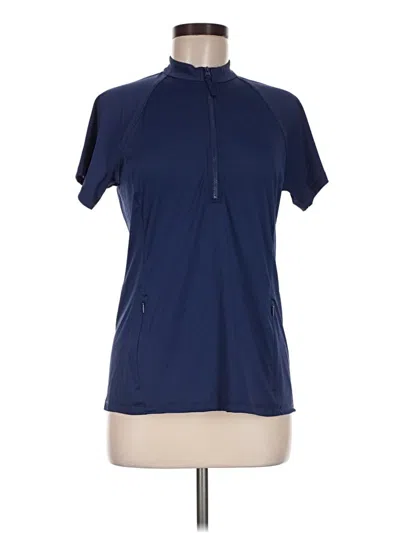 Pre-owned Title Nine Short Sleeve Turtleneck In Blue