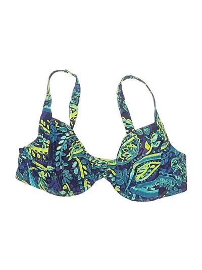Pre-owned Title Nine Swimsuit Top Blue Paisley Pattern Swimwear