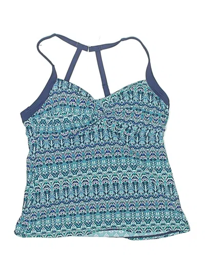 Pre-owned Title Nine Swimsuit Top Blue Print Pattern Swimwear