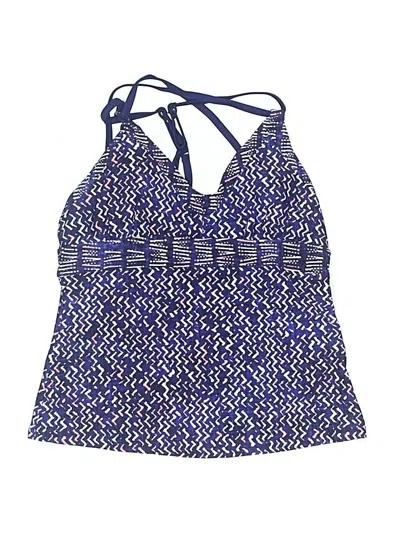 Pre-owned Title Nine Swimsuit Top Blue Tweed Pattern Swimwear