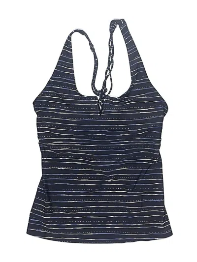 Pre-owned Title Nine Swimsuit Top Blue Tweed Pattern Swimwear