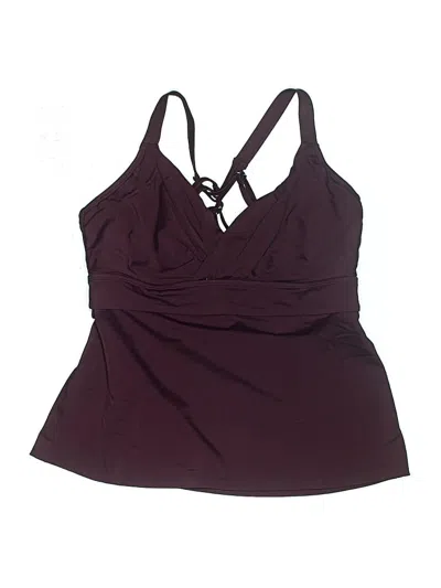 Pre-owned Title Nine Swimsuit Top Burgundy Solid Pattern Swimwear