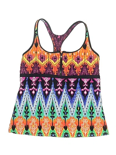 Pre-owned Title Nine Swimsuit Top Purple Print Pattern Swimwear