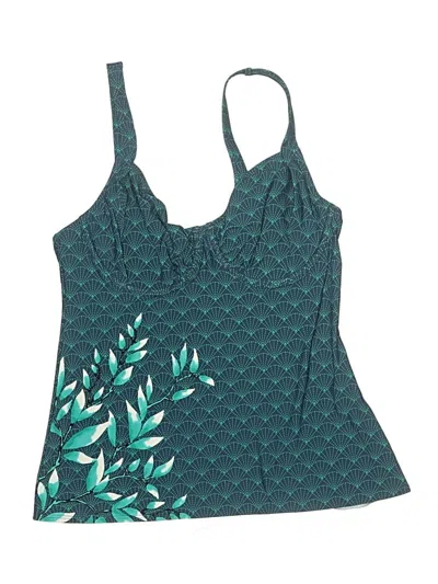 Pre-owned Title Nine Swimsuit Top Teal Print Pattern Swimwear