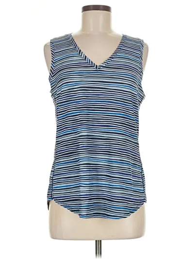 Pre-owned Title Nine Tank Top Blue Plunge Neckline Tops