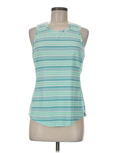 Pre-owned Title Nine Tank Top Teal Ruffles Neckline Tops In Blue