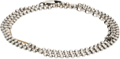 Title Of Work Bead Chain Bracelet In Silver