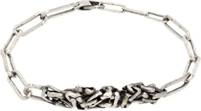 Title Of Work Crushed Links Bracelet In Silver