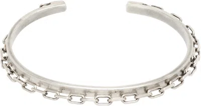 Title Of Work Double Cuff Anchor Bracelet In Silver
