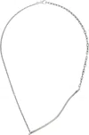 Title Of Work Mixed Chain Beaten Bar Necklace