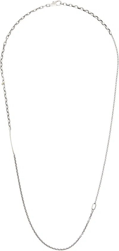 Title Of Work Mixed Chain Necklace In Silver