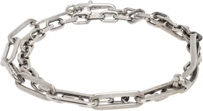 Title Of Work Multi-link Double Wrap Bracelet In Silver