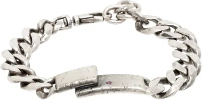 Title Of Work Overlap Ruby Bracelet In Silver