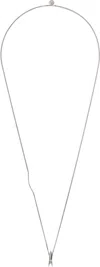 Title Of Work Retro Rocket Ruby Amulet Necklace In Silver