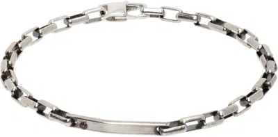 Title Of Work Silver Box Link Bar Bracelet