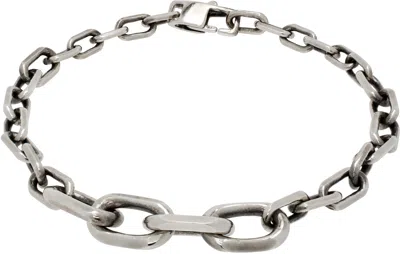 Title Of Work Silver Descending Elongated Cable Link Bracelet In Metallic