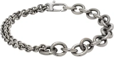 Title Of Work Silver Mixed Cable Chain Bracelet In Metallic