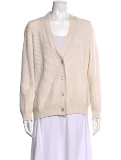 Pre-owned Titti Dell'acqua Cashmere V-neck Sweater In Neutral