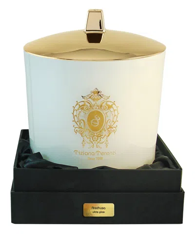 Tiziana Terenzi Arethusa Maxi Scented Candle With 3 Wooden Wicks 1000 G In White