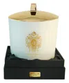 Tiziana Terenzi Gold Rose Oudh Maxi Scented Candle With 3 Wooden Wicks 1000 G In White