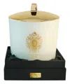 Tiziana Terenzi Kirkè Maxi Scented Candle With 3 Wooden Wicks 1000 G In White