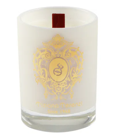 Tiziana Terenzi Kirkè Mini Scented Candle With Wooden Wick 35 G In White