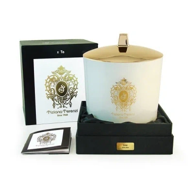 Tiziana Terenzi Kirke White Glass 2 Wood Wicks 500g Scented Candle 8016741402494 In Multi